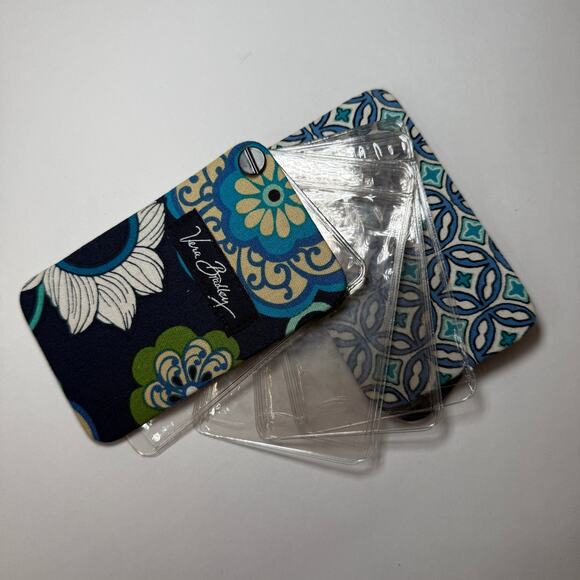 Vera Bradley Mod Floral Blue Flower Print Photo Card Holder Wallet - Picture 2 of 4